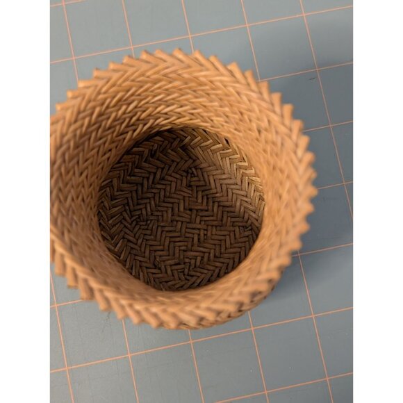 Tarahumara Pin Needle Basket Vintage Olla Shaped Twill Pattern Flared Rim - Picture 10 of 10